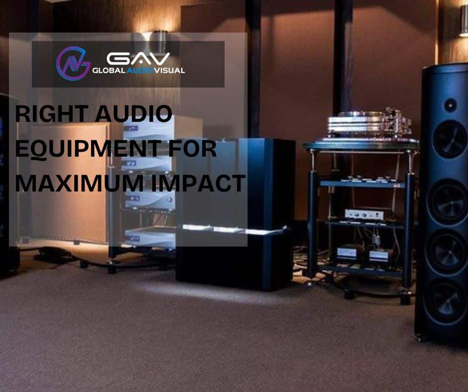 Right AV Equipment for Your Event including audio visual equipment, stage lighting, wireless microphones, projector rental, and LED dance floor rental setup by an expert audio visual equipment supplier.