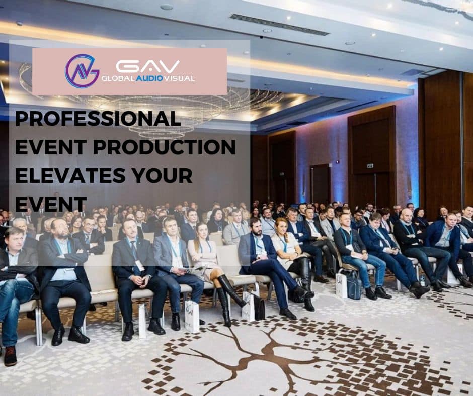 Professional event production team managing event logistics, audio-visual equipment, and planning to ensure a successful, stress-free event.